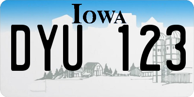 IA license plate DYU123