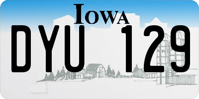 IA license plate DYU129