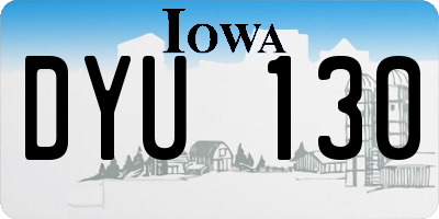 IA license plate DYU130