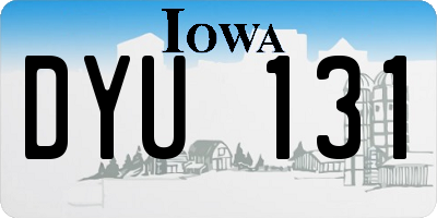 IA license plate DYU131