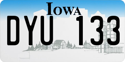 IA license plate DYU133