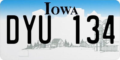 IA license plate DYU134