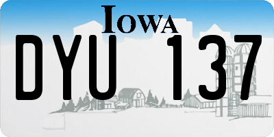IA license plate DYU137