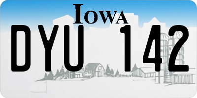 IA license plate DYU142