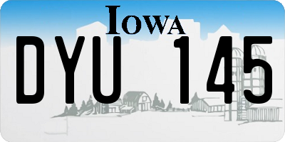 IA license plate DYU145