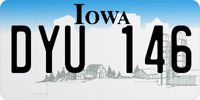 IA license plate DYU146