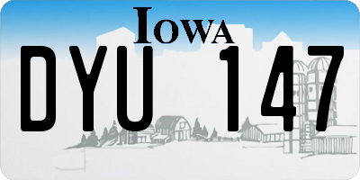 IA license plate DYU147