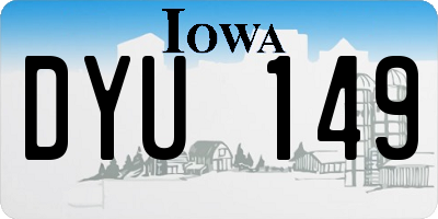 IA license plate DYU149