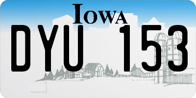 IA license plate DYU153