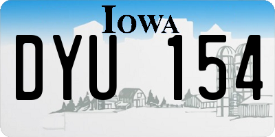 IA license plate DYU154