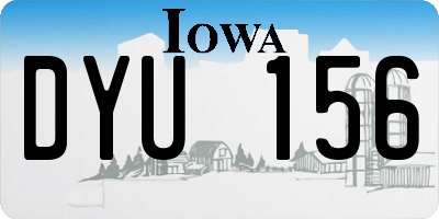 IA license plate DYU156