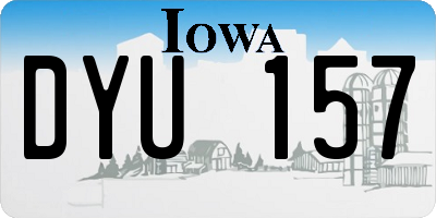 IA license plate DYU157