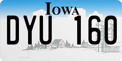 IA license plate DYU160