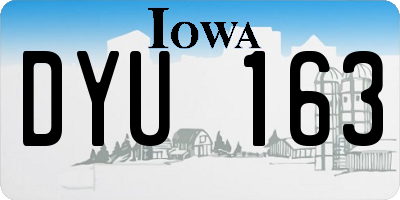 IA license plate DYU163