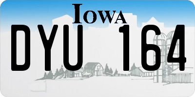 IA license plate DYU164