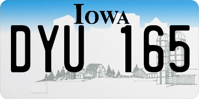 IA license plate DYU165