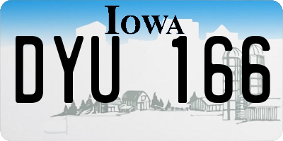 IA license plate DYU166