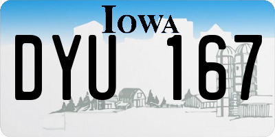 IA license plate DYU167