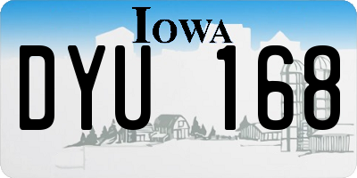 IA license plate DYU168