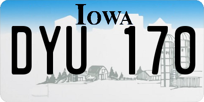 IA license plate DYU170