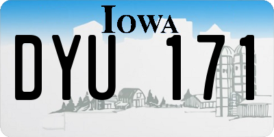 IA license plate DYU171