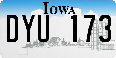 IA license plate DYU173