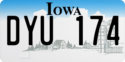 IA license plate DYU174