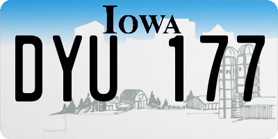 IA license plate DYU177