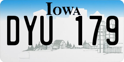 IA license plate DYU179