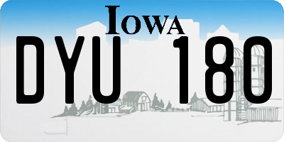IA license plate DYU180