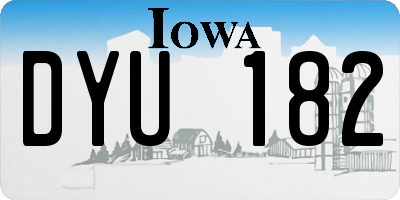 IA license plate DYU182