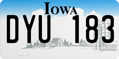 IA license plate DYU183