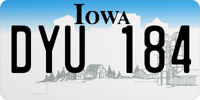 IA license plate DYU184