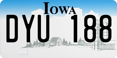 IA license plate DYU188