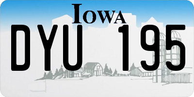 IA license plate DYU195