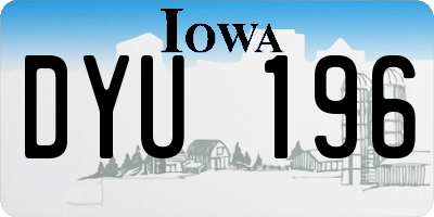 IA license plate DYU196