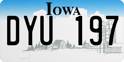 IA license plate DYU197