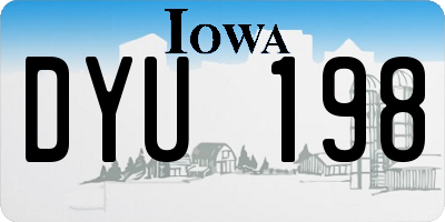 IA license plate DYU198