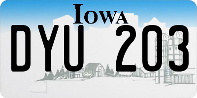 IA license plate DYU203