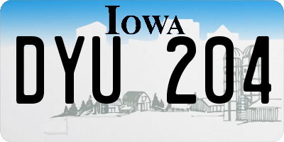 IA license plate DYU204
