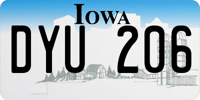 IA license plate DYU206