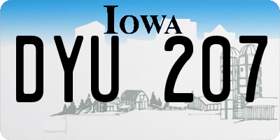 IA license plate DYU207