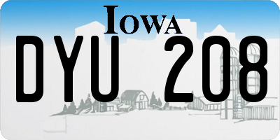 IA license plate DYU208