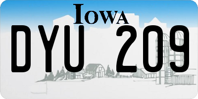 IA license plate DYU209