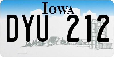 IA license plate DYU212