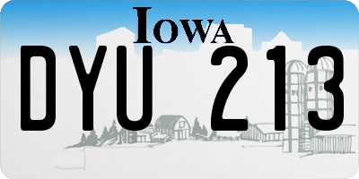 IA license plate DYU213