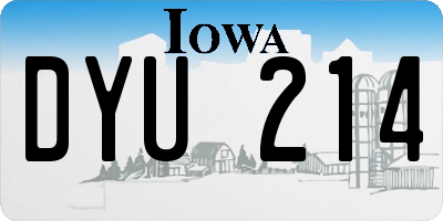 IA license plate DYU214