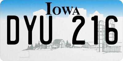 IA license plate DYU216