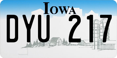 IA license plate DYU217