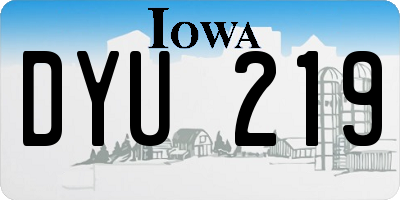 IA license plate DYU219